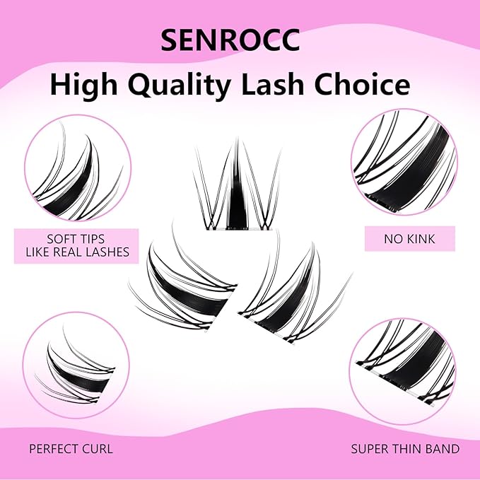 Lash Clusters Fairy Lash Clusters Manga Eyelash Clusters 140pcs Cluster Eyelash Extensions D Curl Individual Lashes 8-16mm Mix Length (QF-0.07D-8-16)