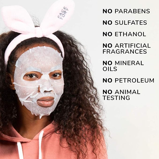 FACETORY K Beauty Face Mask Skin Care - Everyday CHARCOAL Detoxifying Sheet Mask | Plant-Based Charcoal Face Mask (10 Pack)