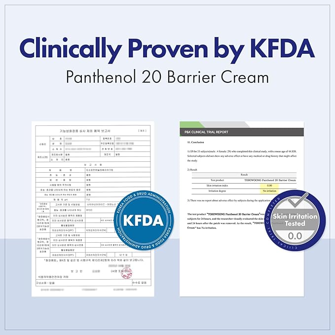 TOSOWOONG Panthenol 20 Barrier Cream, Daily Skin Barrier Care with 20% Panthenol, Ceramides, Hyaluronic Acid, Deep Hydration, Face Moisturizer, Korean Skincare for All Skin Types, 50ml / 1.69 fl. oz.