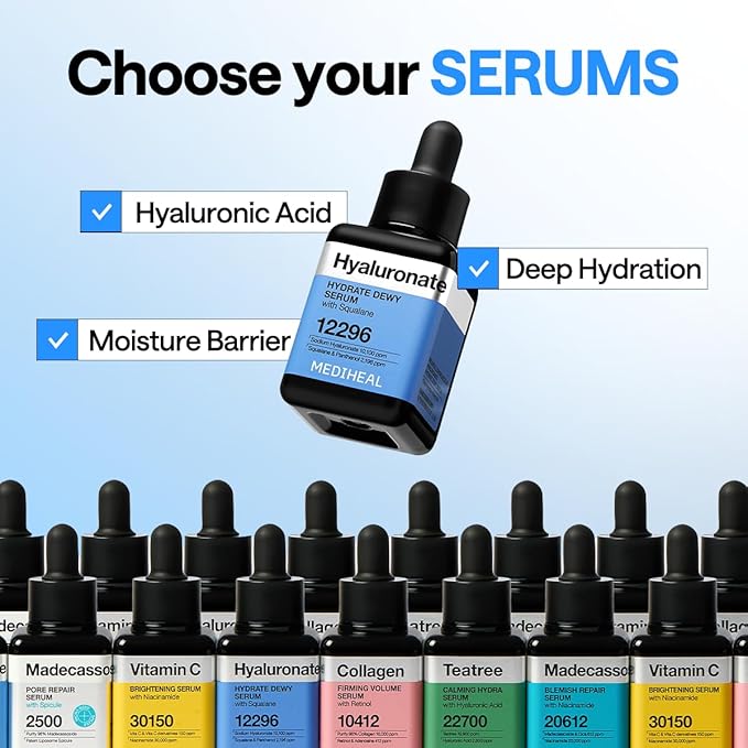 Mediheal Hyaluronate Hydrate Dewy Serum 1.35 fl.oz - Moisture Barrier Firming, Long-Lasting Hydration & Radiant Glow, Mild Korean Skin Care with Hyaluronic Acid