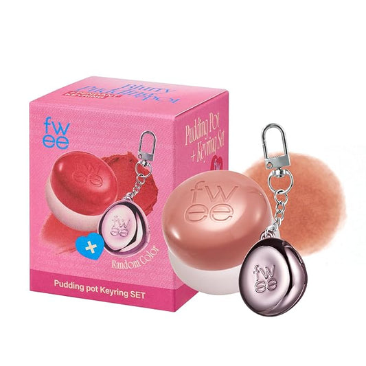 fwee Blurry Pudding Pot + Keychain SET | Airbrushed Blush & Lip, Buildable Pigment, Long-lasting, Lightweight, Easy to Blend, Natural Soft Matte Finish Makeup – Be (Brownish Nude) | 0.17 oz