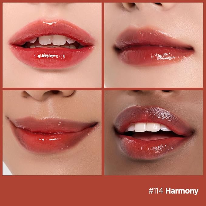 Laka Fruity Glam Lip Tint Mini, Glowing Lip Stain with Wide Color Spectrum, Hydrating & Lightweight Texture, Long-Lasting Bold Stain, Non-Sticky, Vegan, K-Beauty (#114 Harmony)