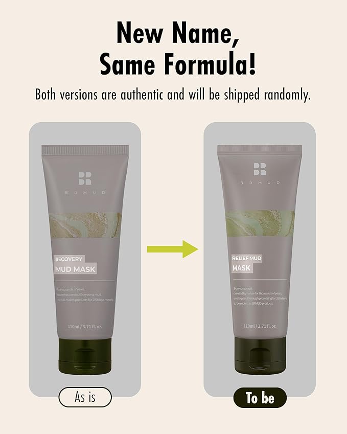 BRMUD Relief Mud Mask | Cardi B Mud Mask - Body Mud Hydrating & Moisturizing Deep Pore Cleanser Face & Body Mask w/ 91.8% Nature-Derived Ingredients - K Beauty Body Mud (3.72 fl oz)