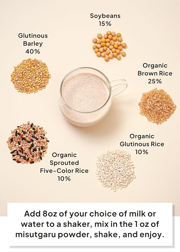 Korean Food Korean Misugaru Multi-Grain Drink Mix, Nutritional Mixed Grain Powder, 17.6 oz(500g), 미숫가루