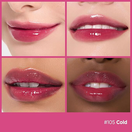 Laka Fruity Glam Lip Tint Mini, Glowing Lip Stain with Wide Color Spectrum, Hydrating & Lightweight Texture, Long-Lasting Bold Stain, Non-Sticky, Vegan, K-Beauty (#105 Cold)