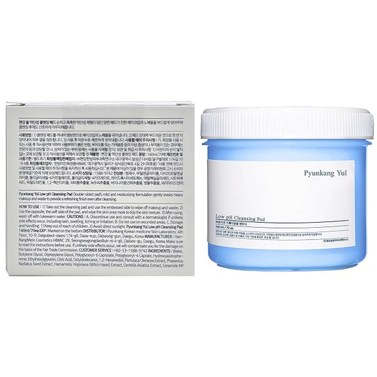 Pyunkang Yul PKY Low pH Cleansing Pad, 140ml 70ea Makeup Cleansing Wipes Hypoallergenic and dermatologist-tested