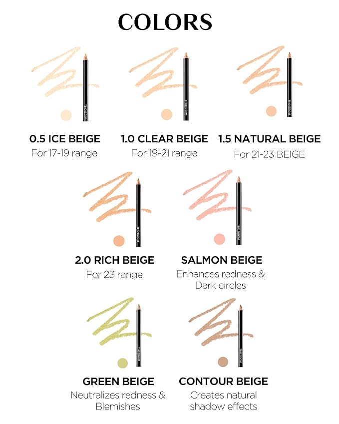 THESAEM Cover Perfection Concealer Pencil – Non Comedogenic spot Eraser - Conceal Blemish,Aging Spot,Acne&Freckle – Multi-Use Under Eye Concealer for Dark Circle,2g (Contour Beige)