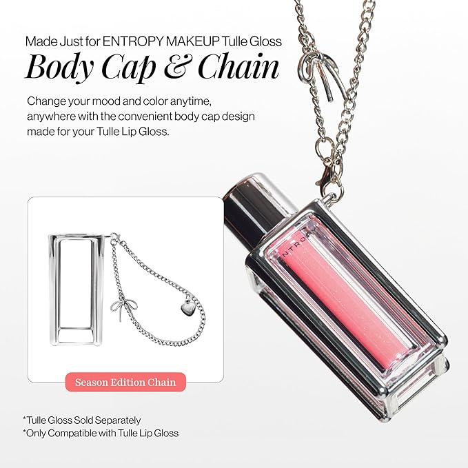 ENTROPY MAKEUP Tulle Lip Gloss, Lightweight 3D Pearl Shimmer, Ultra-Gloss High Shine, Non-Sticky Moisturizing Lip Gloss with Peptide Complex, Slip