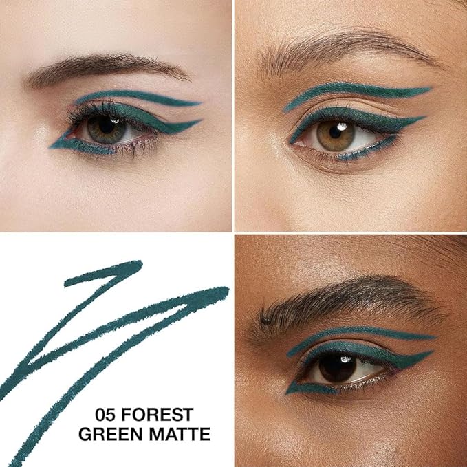 Forest Green Matte Gel Eyeliner Pencil, Multi-Use Waterline Eyeliner with Sharpener, Sharpenable Eye Liner Waterproof Smudge Proof, High Pigmented Eye Makeup Liners, Vegan & Cruelty-Free 05