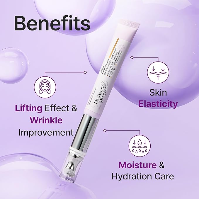 Lifderm Eye Cream with Collagen & Vibrating Device for Wrinkles, Anti-Aging, Dark Circles – Lifting, Firming, Tightening, Depuffing, Nourishing Korean Skincare (20ml 0.6 fl oz)