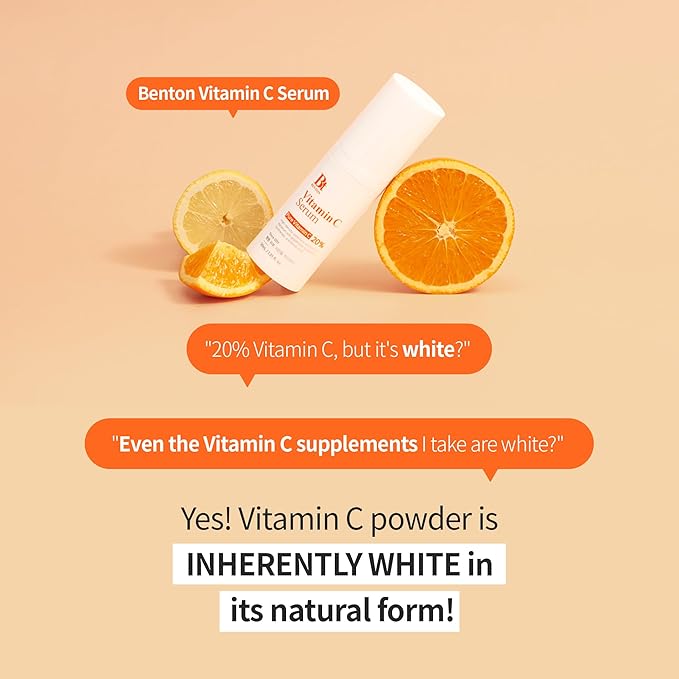 BENTON Vitamin C Serum - Korean Skin Care, White Serum for Face with 20% Pure Vitamin C, Skin Texture & Elasticity Care, Face Moisturizer for All Skin Types(1.01 fl. Oz.)