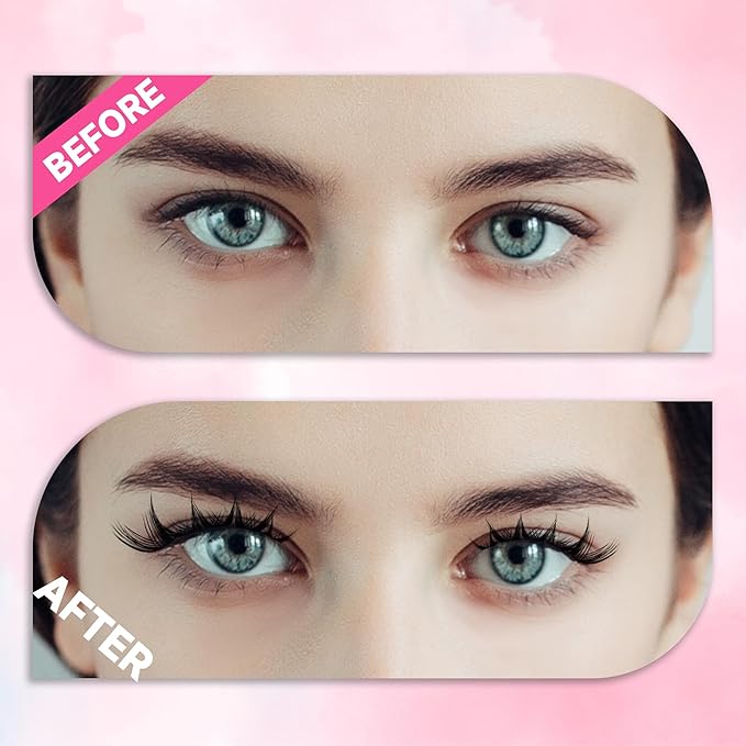 Gmagictobo Manga Lash Clusters Kit Spiky Lashes Clusters Fairy Lash Clusters Wet-Look Anime Lashes Pack 168 Pcs C/D Curl Individual Lashes Lash Bond and Seal Lash Tweezers