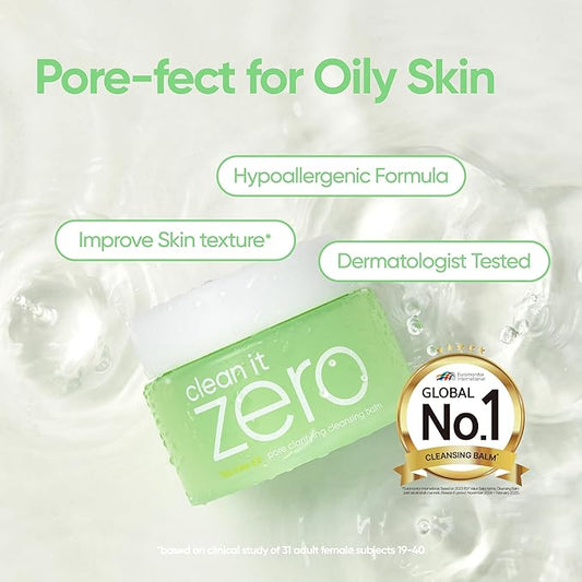 BANILA CO Clean it Zero Pore Clarifying Cleansing Balm | Korean Makeup Remover, Cleansing Oil, Facial Cleanser for Oily and Acne Prone Skin | Vegan | Made with AHA-PHA & Tea Tree (100ml / 3.38 fl. oz)