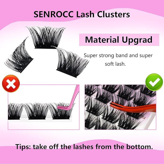 Lash Clusters Wispy Eyelash Clusters 112pcs Cluster Eyelash Extensions D Curl Natural Individual Lashes 8-16mm Mix Length Natural Look Lashes Clusters (Z14-0.07D-8-16)