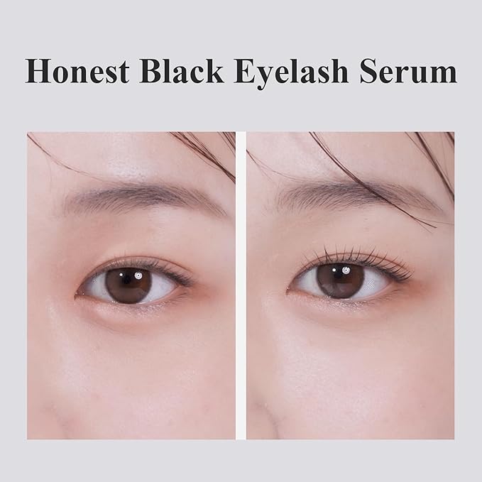 BENTON Honest Black Eyelash Serum - Eyelash Growth Serum for Thicker, Fuller Lashes - Creating a Makeup Look with Black Tint, 0.27 fl. Oz