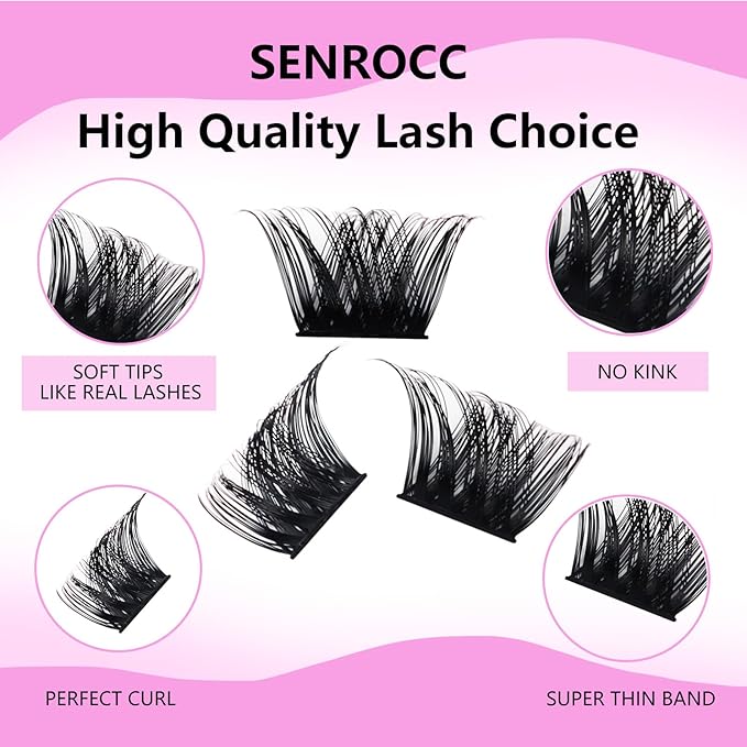 Lash Clusters Wispy Eyelash Clusters 112pcs Cluster Eyelash Extensions D Curl Natural Individual Lashes 8-16mm Mix Length Natural Look Lashes Clusters (Z14-0.07D-8-16)