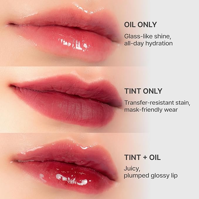 Epielle Herg Dual-Ended Korean Lip Tint & Lip Oil, Raspberry Love & Watermelon Sugar, Long-Lasting Matte Tint with Hydrating Lip Plumper, K-Beauty Makeup