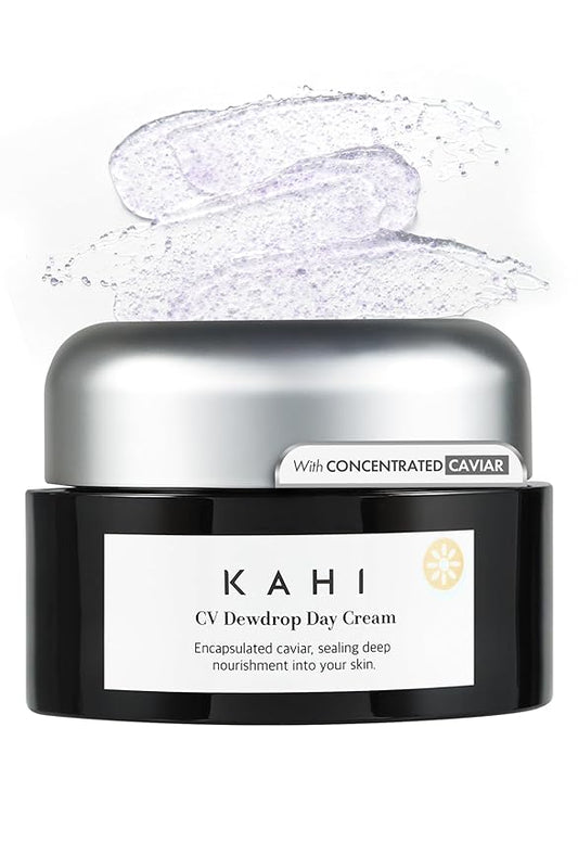 KAHI CV Dewdrop Day Cream - Age-Defying Daily Face Moisturizer with Prestige Beluga Caviar Oil - Hydrating, Tightening & Smoothing Facial Lotion - Luxury Korean Skincare 1.69 fl oz