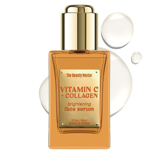 Vitamin C & Collagen Face Serum – Brightening, Firming, Even Skin Tone, Wrinkle Smoothing – Dermatologist Tested, Anti-Aging, Korean Skin Care – Clean Vegan Formula – 2 Fl Oz