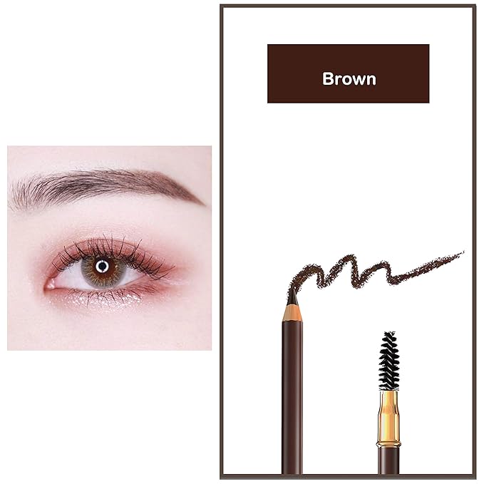 Bodermincer Eyebrow Pencil Longlasting Waterproof Durable Automaric Liner Eyebrow 5 Colors to Choose (5pcs, 5# Brown)