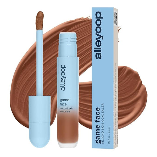Alleyoop Game Face Makeup Concealer - Lightweight, Buildable Under Eye Concealer for Dark Circles, Hydrating Cream Formula for Women with Aloe Stem Cell - Smooth, Crease-Proof Makeup, Energetic