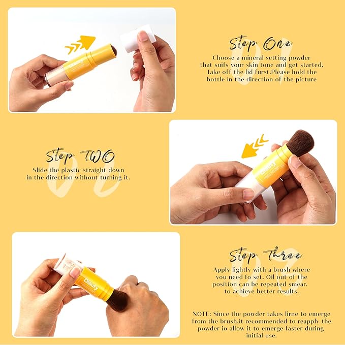 Mineral Sunscreen Setting Powder, SPF 35 Brush Sunscreen Powder for Face & Scalp, Long Lasting Lightweight Breathable, Oil Control Natural Matte Finish (#01 Translucent)