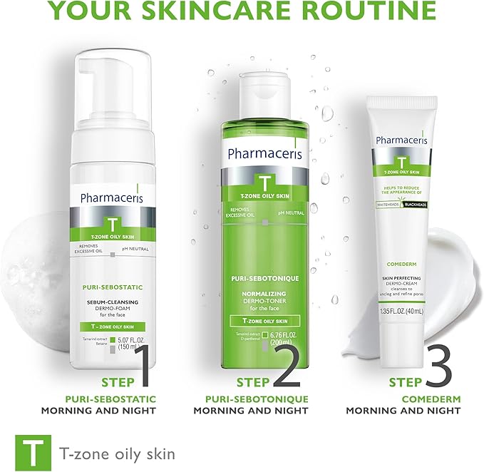 Pharmaceris Balancing Face Toner - Reduces Shine, Refreshes, Normalizes Oily & Sensitive Skin, Removes Sebum & Makeup, Helps Refine Pores, Gentle Alcohol-Free Astringent, Puri-SEBOTONIQUE, 6.76 fl oz