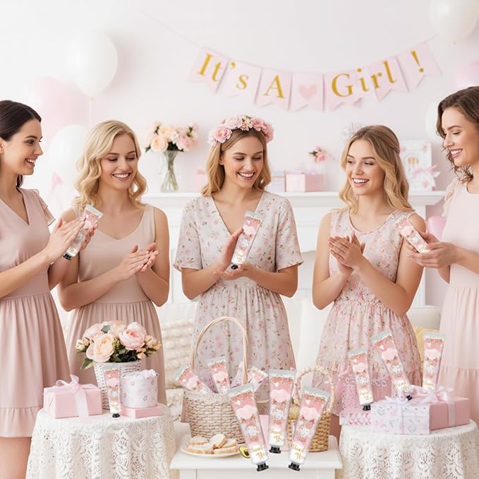 48 Sets Pink Elephant Hand Cream Gifts Bulk Baby Shower Hand Cream Travel Size Lotion Bulk Fall Thanksgiving Party Supplies Favors Birthday Wedding for Guest