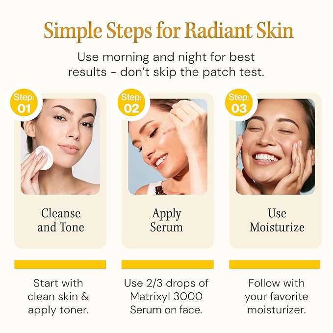 Anti Aging Serum Matrixyl 3000 with Hyaluronic Acid, Peptide Collagen & Argireline – Best Deep Wrinkle Repair & Hydrating Face serum – All skin types Korean Matrixyl Serum 1.01 Fl Oz