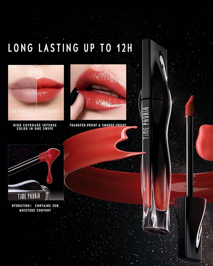 STELLAR DUST LIP STAIN-Long Lasting, Waterproof and Transferproof Lip Tint, Glossy Finish Lip Gloss, Lightweight Lipstick, High Coverage, Stocking Stuffers For Teen Girls (12 PULSE)