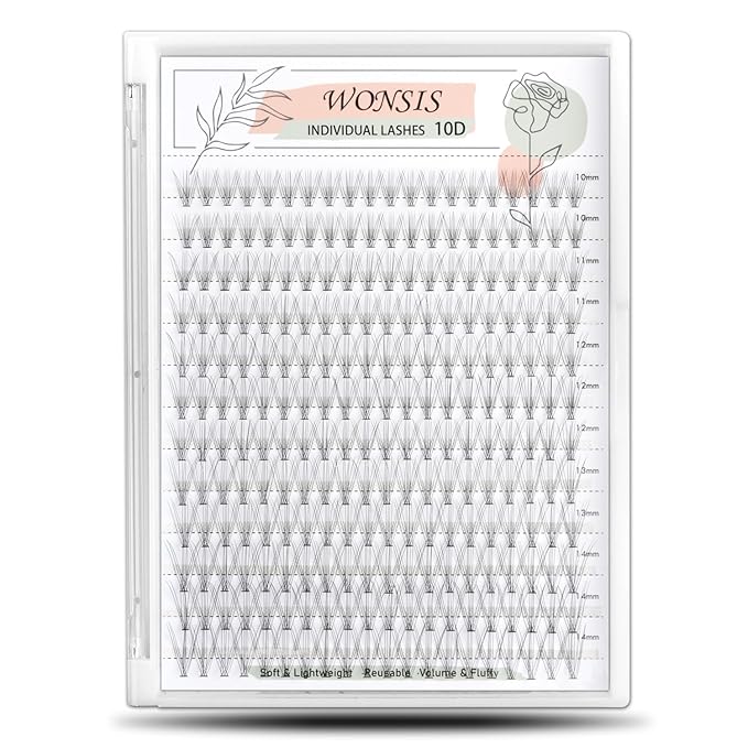 Individual Lashes, Lash Clusters, 240 Pcs 10D Individual Lash Extensions, Natural Soft Lightweight Reusable, Thickness 0.07mm C Curl False Eyelashes 10/11/12/13/14mm (10D 10-14mm)