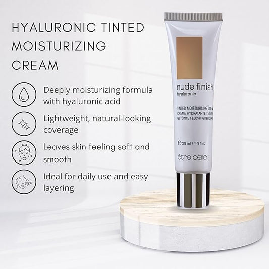 être belle Cosmetics Hyaluronic Tinted Moisturizing Cream, Skin Care for Women with Hyaluronic Acid, Vitamin E & Grape Seed Oil, Long Lasting, Natural Coverage, for All Skin Types, 30 mL