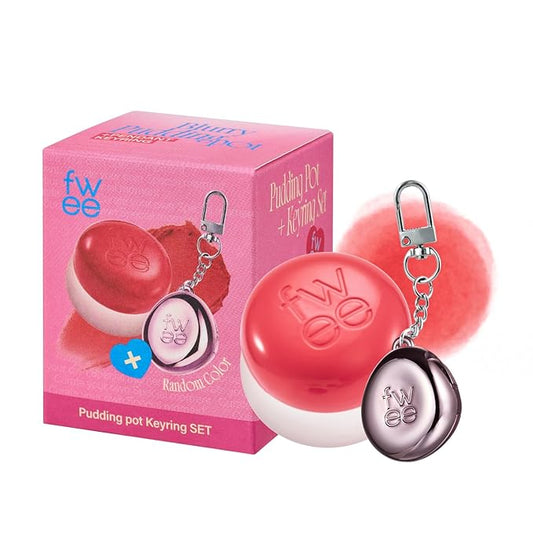 fwee Blurry Pudding Pot + Keychain SET | Airbrushed Blush & Lip, Buildable Pigment, Long-lasting, Lightweight, Easy to Blend, Natural Soft Matte Finish Makeup – Boy (Bright Coral) | 0.17 oz