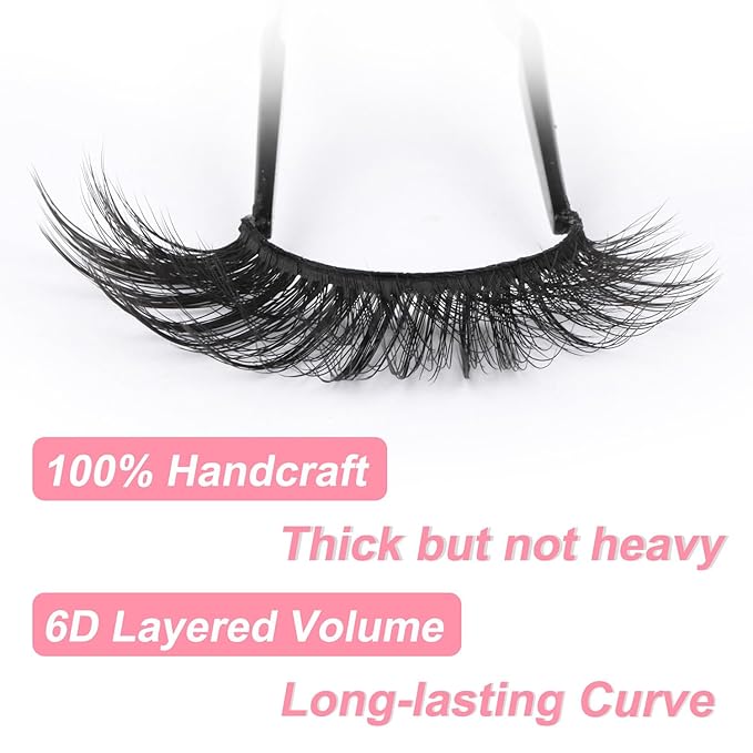 Kiromiro False Eyelashes Natural Look Wispy Faux Mink Lashes Soft 14mm Cat Eye Short Strip Lashes Pack