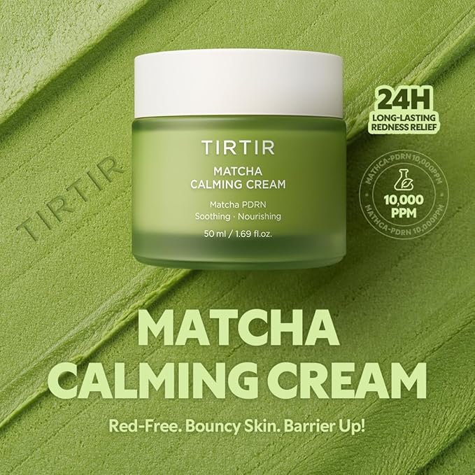 TIRTIR Matcha Calming Cream 1.69 Fl Oz | 24H Hydrating Korean Pudding Moisturizer Daily Skin Care for Sensitive to All Skin