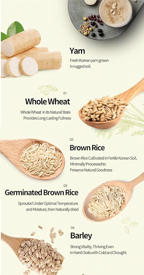 Damtuh Korean 15 Multi Mixed Roast Grain Powder Meal Replacement Shake – Healthy Breakfast Drink, Nutritious Grain Misugaru, 20g x 40 Sticks