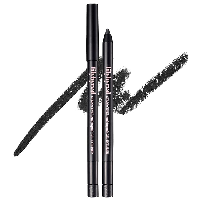 lilybyred Starry Eyes Am9 to Pm9 Gel Eyeliner | Korean Gel Eyeliner, Intense Color Payoff, Creamy Formula, Easy Blending, Built-in Sharpener, Smudge-Proof, Long-Lasting, 0.017 oz. (06 Matt Black)
