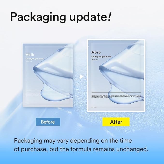 Abib Collagen Gel Mask Sedum Jelly 4 Sheets (Hydrating) I Korean Vegan Collagen, Cooling Hydrating Hyaluronic Acid Hydrogel Face Mask Skin Care