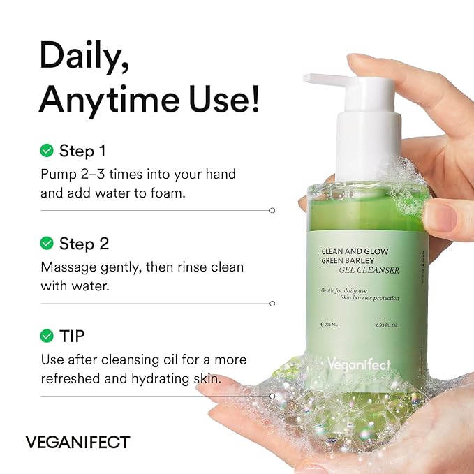 Gel-to-Foam Cleanser | Low pH Hydrating Face Wash for Dry & Sensitive Skin | Hydrates & Balances Skin | Korean Vegan Skincare (205ml/6.93 fl oz)