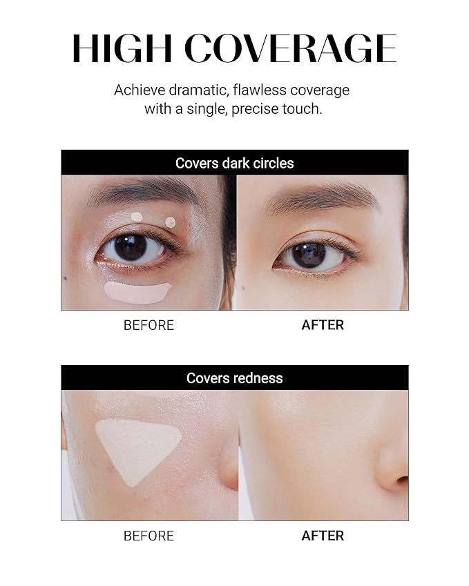 THESAEM Cover Perfection Tip Concealer 3 Color Set, Liquid Multi-Use Concealer, Full Coverage Makeup for Acne Dark Spots Dark Circles Hyperpigmentation and Blemishes, 0.2 fl.oz. (#1, #1.5, #2)