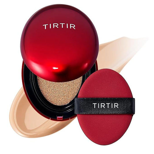 TIRTIR Mask Fit Red Cushion Foundation | Japan's No.1 Choice for Glass skin, Long-Lasting, Lightweight, Buildable Coverage, Semi-Matte (25N Mocha, 0.63 Fl Oz (Pack of 1))