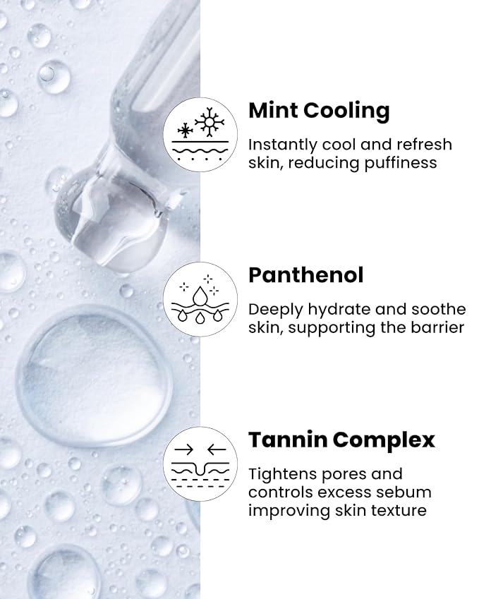 Ice Roll Serum - Cooling Serum with Face Massager Roller for Under Eye Bags, Puffiness, Dark Circles, Hydrating & Pore Minimizing with Panthenol, Tannin - Korean Skin Care, 1.69 Fl Oz (50ml)