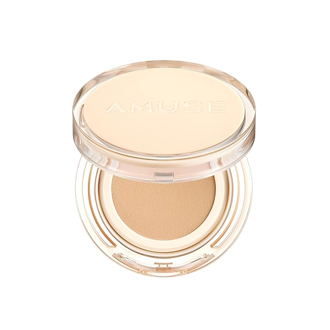AMUSE SEOUL Dew Jelly Vegan Cushion Foundation (03 HONEY) | dewy, glow, long-lasting, double coverage, clean beauty, lightweight, natural look, foundation for sensitive skin, hydrating cushion