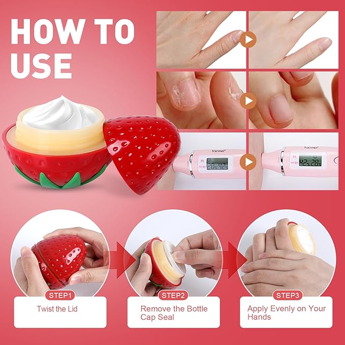 6 Pack Hand Cream Gifts Set For Women, Small Gifts for Women, Hand Lotion for Dry Cracked Hands, Thank You Gifts, Teacher Appreciation Gifts and Birthday Gifts, 1.06 Oz (Strawberry)