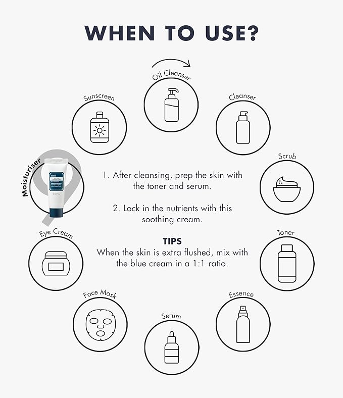 DearKlairs Rich Moist Soothing Cream 20ml, Repair Skin Barrier, Sensitive Skin, Hypoallergenic, Centella Asiatica, Ceremide, Moisturizer, Hydration, Protective layer Beta Glucan, Non-sticky, K-beauty