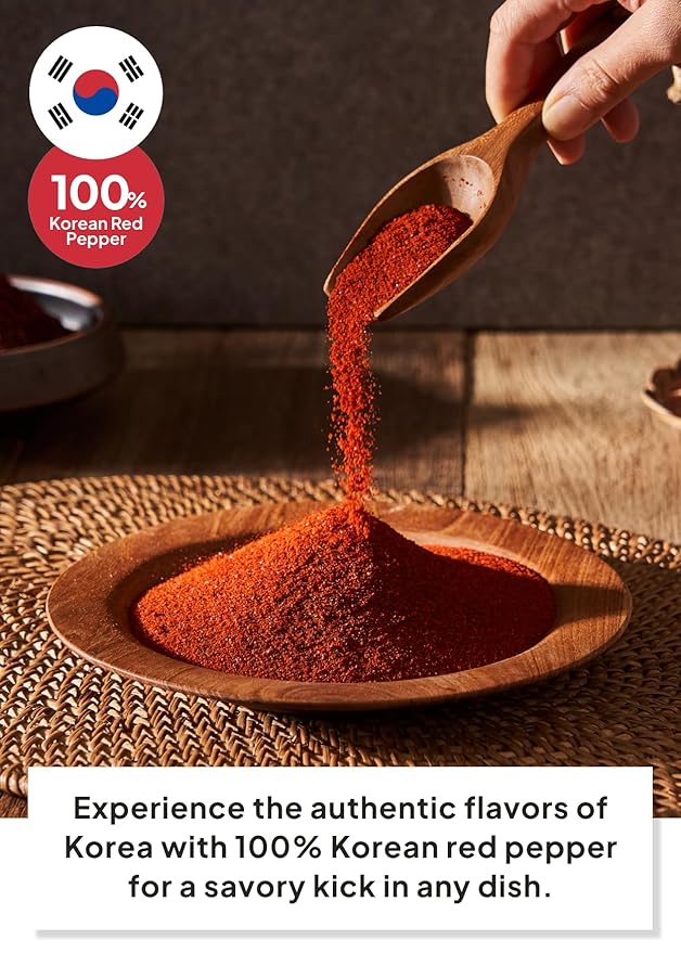 Korean Food Haetnim Maeul 100% Korean Red Chili Powder 3.5oz(100g) | Small Particle Powder for soups and stews | Vegan, NO MSG