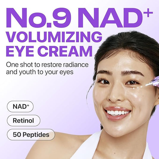 numbuzin No.9 Eye Cream | NAD+ Retinol Volumetox Eye Cream | Firming, Wrinkles, Fine Lines, Dark Circles, Depuff | Retinol, Peptides, Niacinamide | Restores Radiance for Undereyes | 0.33 fl. oz.
