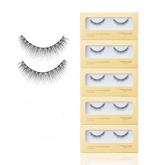 EYEME Eyelash NO.20 – 5 Set Pack with Tweezers, Voluminous False Eyelashes with Dense, Longer Center Fibers for a Bold Eye Look, Easy to Apply, Glue Not Included, K-Beauty