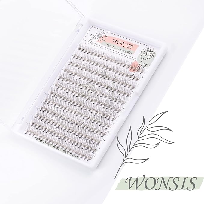 Individual Lashes, Lash Clusters, 240 Pcs 10D Individual Lash Extensions, Natural Soft Lightweight Reusable, Thickness 0.07mm C Curl False Eyelashes 10/11/12/13/14mm (10D 10-14mm)