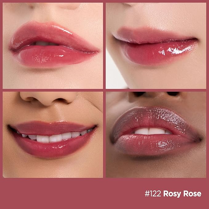 Laka Fruity Glam Lip Tint Mini, Glowing Lip Stain with Wide Color Spectrum, Hydrating & Lightweight Texture, Long-Lasting Bold Stain, Non-Sticky, Vegan, K-Beauty (#122 Rosyrose)